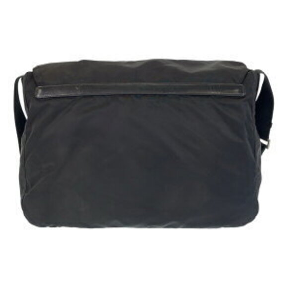 Prada Tessuto triangular logo plate black Nylon shoulder messenger bag - Picture 2 of 10